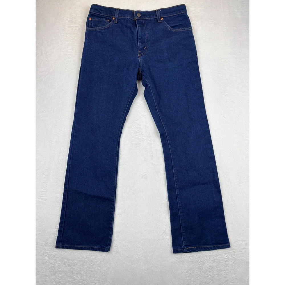 Levis 517 Mens 34x32 Bootcut Dark Washed Western Jeans Grungy Faded Denim